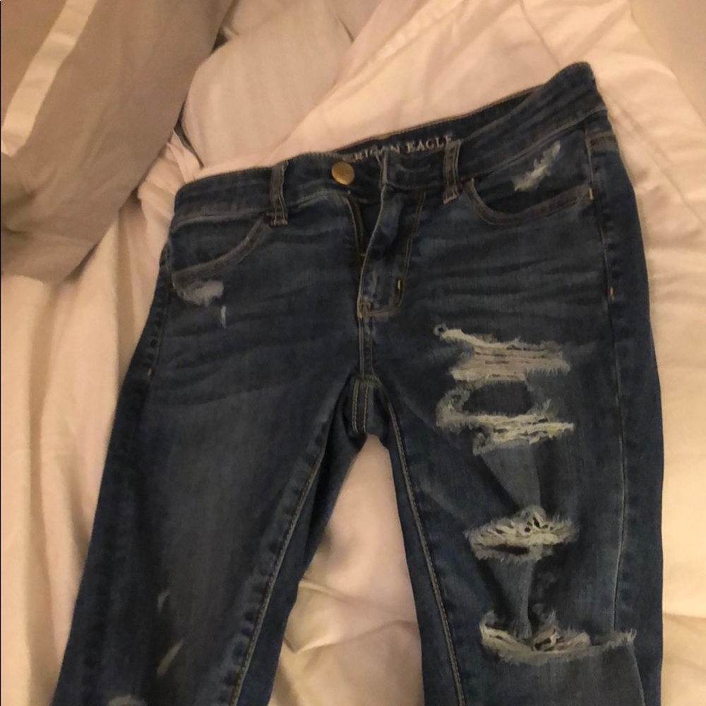 American Eagle ripped skinny jeans